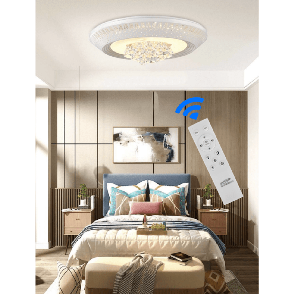 PLAFONIERA 166 WATT LAMPADARIO SOFFITTO MILLE UNA NOTTE 3 TONI LUCE TELECOMANDO - 9