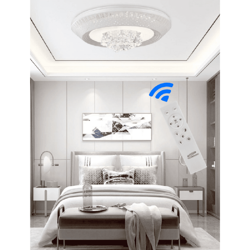 PLAFONIERA 166 WATT LAMPADARIO SOFFITTO MILLE UNA NOTTE 3 TONI LUCE TELECOMANDO - 10
