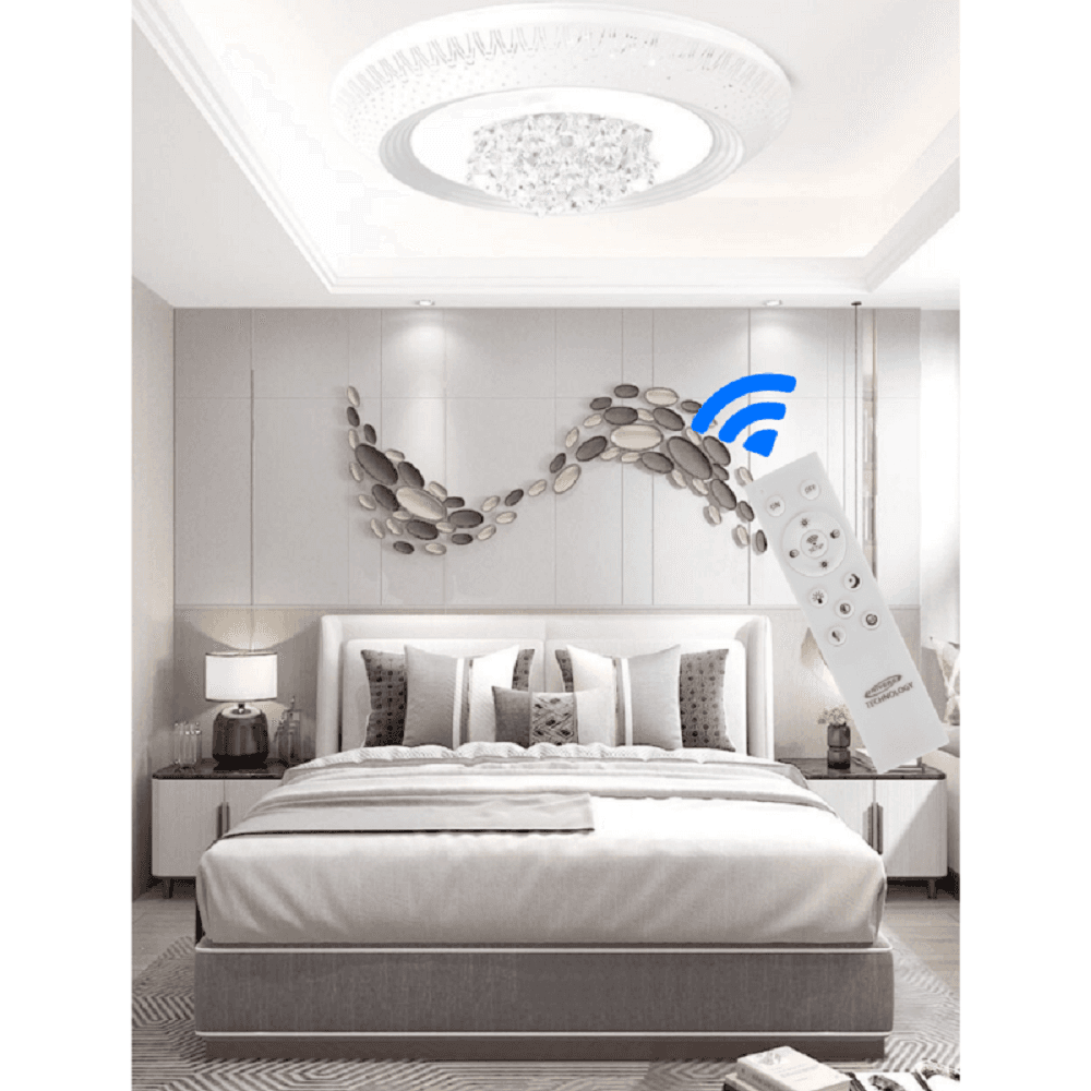 PLAFONIERA 166 WATT LAMPADARIO SOFFITTO MILLE UNA NOTTE 3 TONI LUCE TELECOMANDO - 8