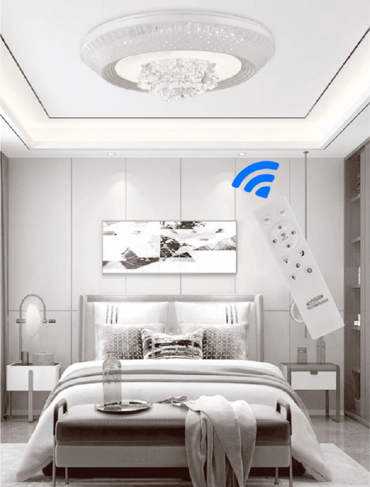 PLAFONIERA 166 WATT LAMPADARIO SOFFITTO MILLE UNA NOTTE 3 TONI LUCE TELECOMANDO - 3