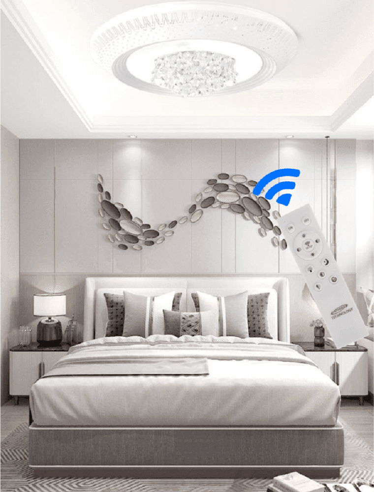 PLAFONIERA 166 WATT LAMPADARIO SOFFITTO MILLE UNA NOTTE 3 TONI LUCE TELECOMANDO - 4