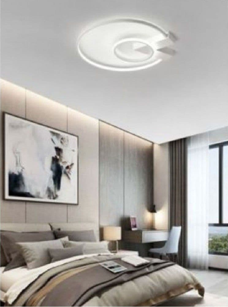PLAFONIERA LED 32W LAMPADARIO SOFFITTO DESIGN CERCHI MODERNO TONDO BIANCO PN-04B – Bianco Freddo – TrAdE Shop Traesio –