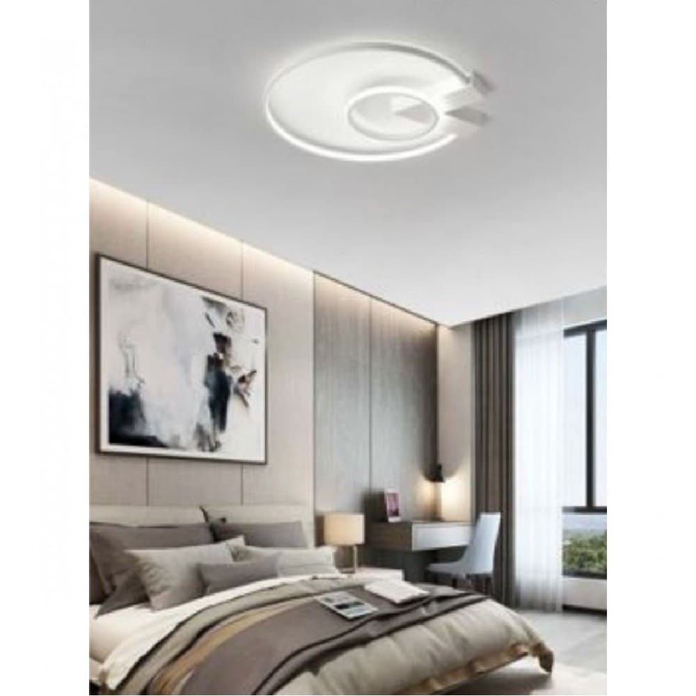 PLAFONIERA LED 32W LAMPADARIO SOFFITTO DESIGN CERCHI MODERNO TONDO BIANCO PN-04B - 4