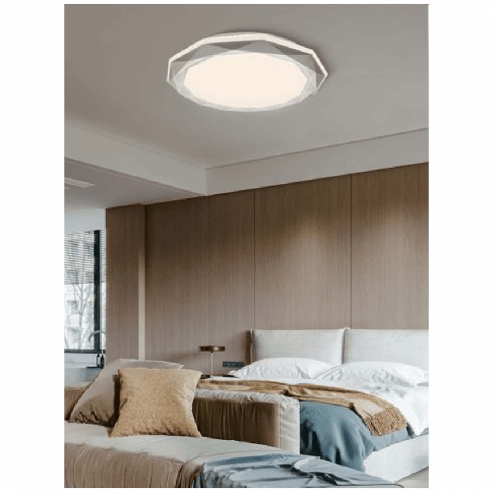 PLAFONIERA LED 46W DIMMERABILE CON SUPERFICE SFACCETTATA LUCE 6500K 4000K - 4