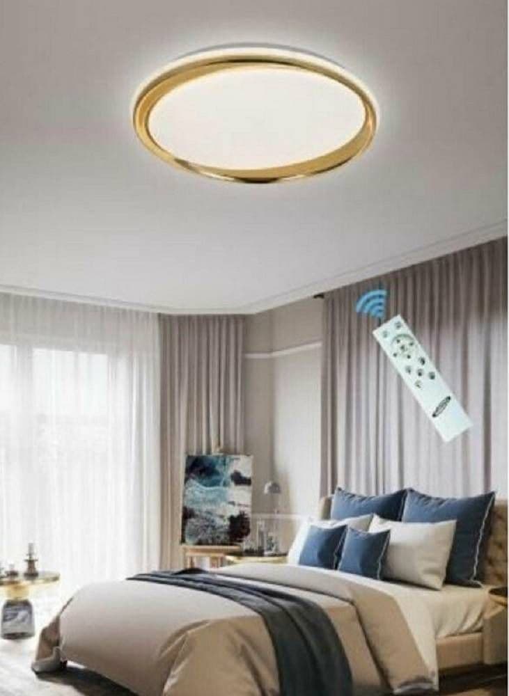 PLAFONIERA LED 48 W ORO DIMMERABILE IN METALLO ACRILICO LUCE 4000K 6500K C1 - 4