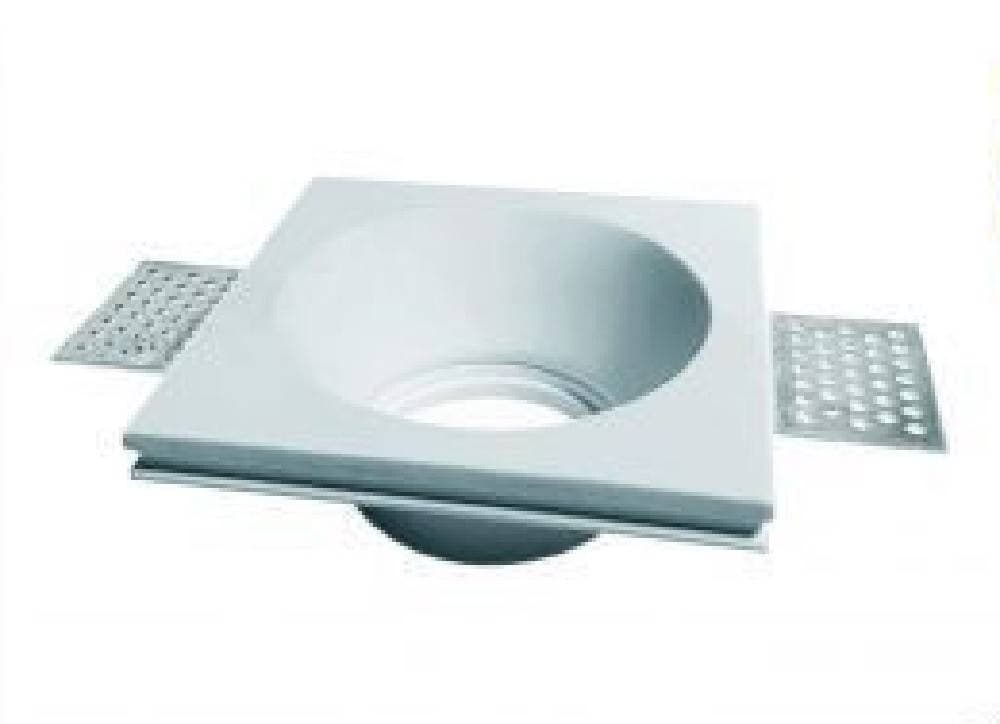 PORTAFARETTO IN GESSO A INCASSO VERNICIABILE ROTONDO SUPPORTO FARETTO GU10 GS-22 - 3