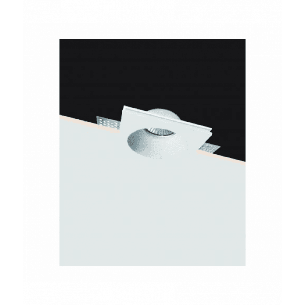 PORTAFARETTO IN GESSO A INCASSO VERNICIABILE ROTONDO SUPPORTO FARETTO GU10 GS-22 - 2
