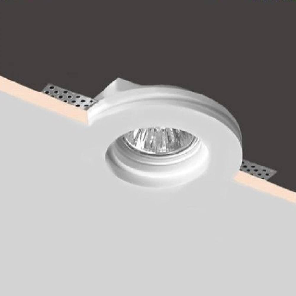 PORTAFARETTO INCASSO GESSO SCOMPARSA TONDO FORO 105MM SUPPORTO FARETTI GU10 GS04 - 2
