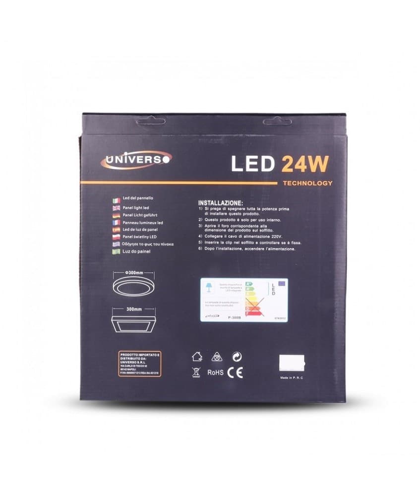 PANNELLO PLAFONIERA LED 24W QUADRATO LUCE BIANCO CALDO FREDDO NATURALE - 3