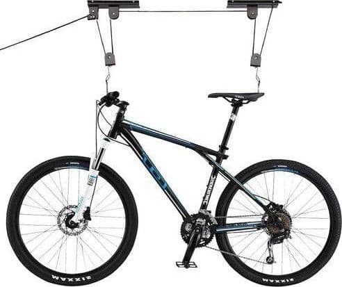 PORTABICI SOSPENSIONE APPENDI BICI SOFFITTO CANTINA GARAGE CARRUCOLA 1 BICI 20KG - 2