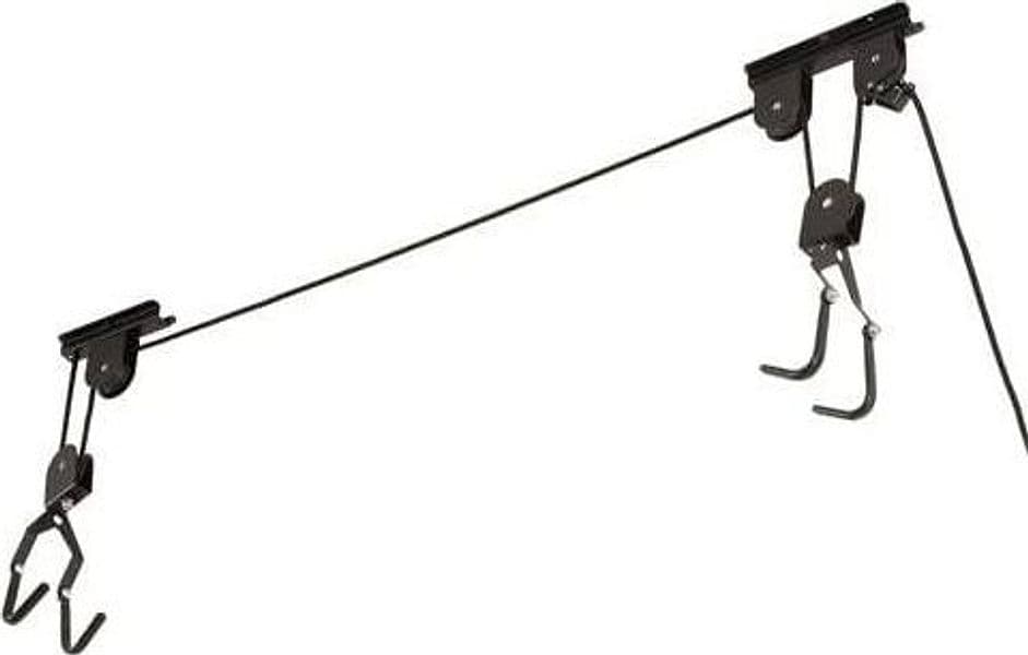 PORTABICI SOSPENSIONE APPENDI BICI SOFFITTO CANTINA GARAGE CARRUCOLA 1 BICI 20KG - 4