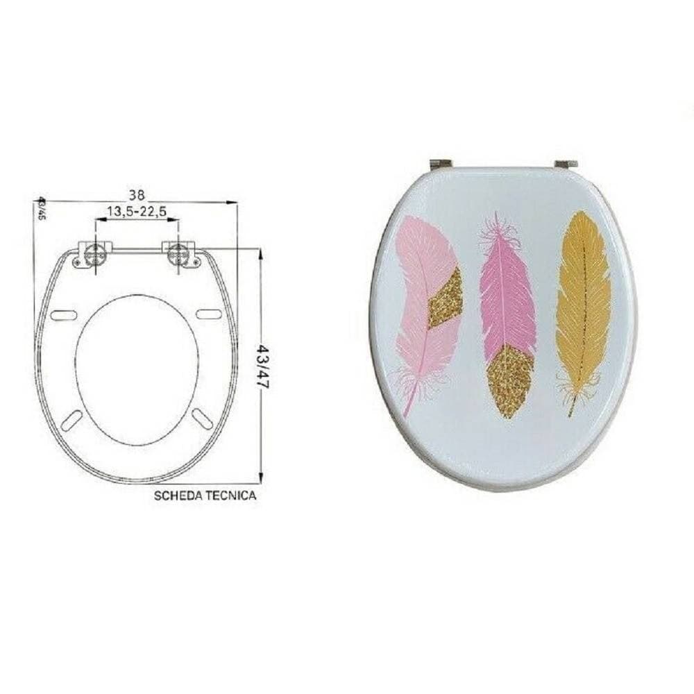 COPRIWATER COPRI WATER SEDILE WC BAGNO UNIVERSALE CERNIERE ACCIAIO PIUME 59127 - 2