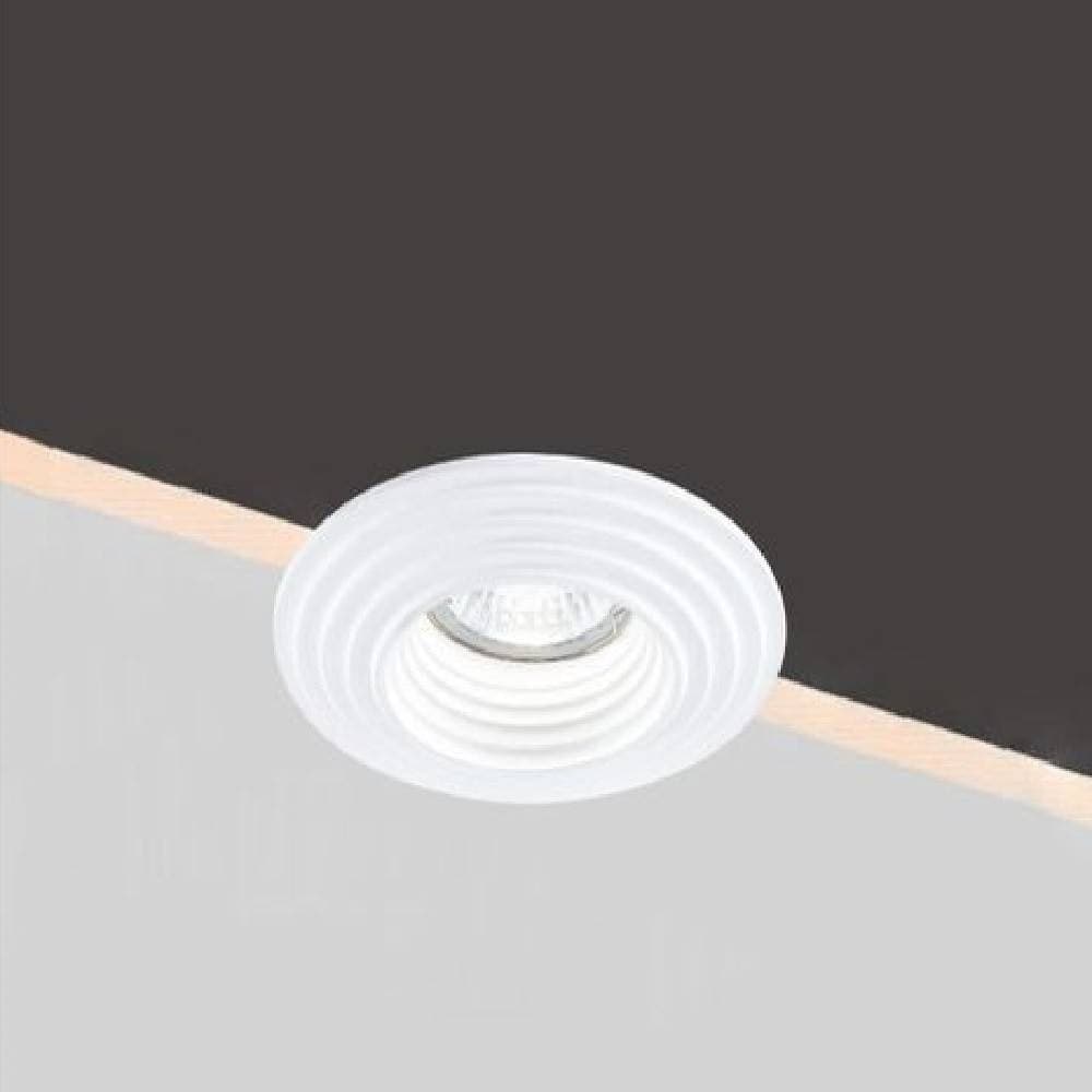 PORTAFARETTO INCASSO GESSO A SCOMPARSA CON MOTIVO TONDO PORTALAMPADA GU10 GS-17 - 3