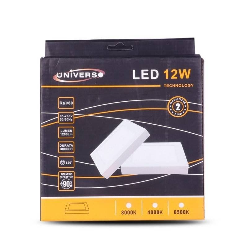 PANNELLO PLAFONIERA LED 12 W QUADRATO LUCE BIANCO CALDO FREDDO NATURALE P17 - 2
