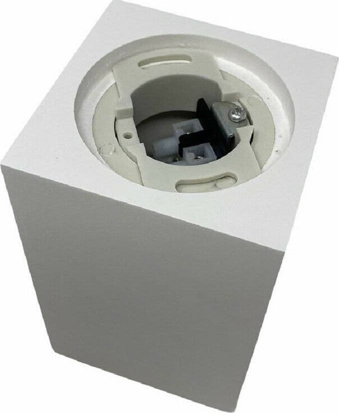 APPLIQUE SOFFITTO PORTAFARETTO IN GESSO A CUBO VERNICIABILE ATTACCO GU10 GS-C14 - 4