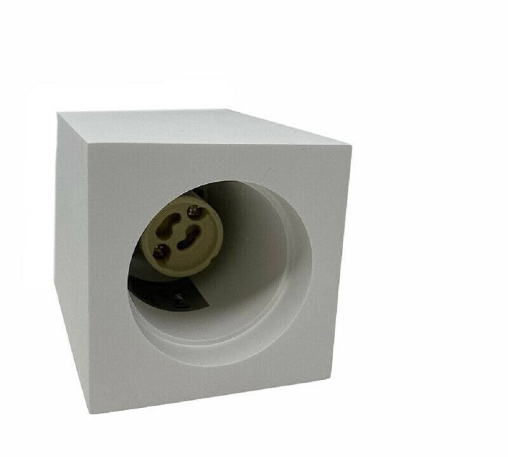 APPLIQUE SOFFITTO PORTAFARETTO IN GESSO A CUBO VERNICIABILE ATTACCO GU10 GS-C14 - 5