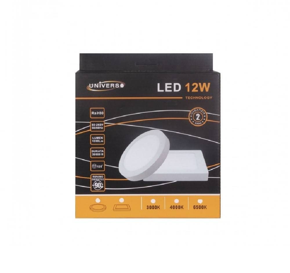 PANNELLO PLAFONIERA LED 12W TONDO PVC LUCE BIANCO CALDO FREDDO NATURALE P170B - 4