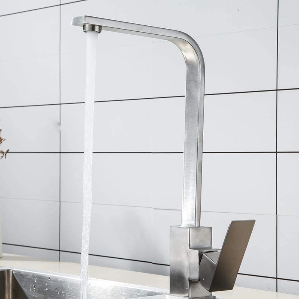 RUBINETTO MONOCOMANDO LAVELLO CUCINA TUBO CANNA ALTA LUNGA QUADRATA SAIL CUBE - 2