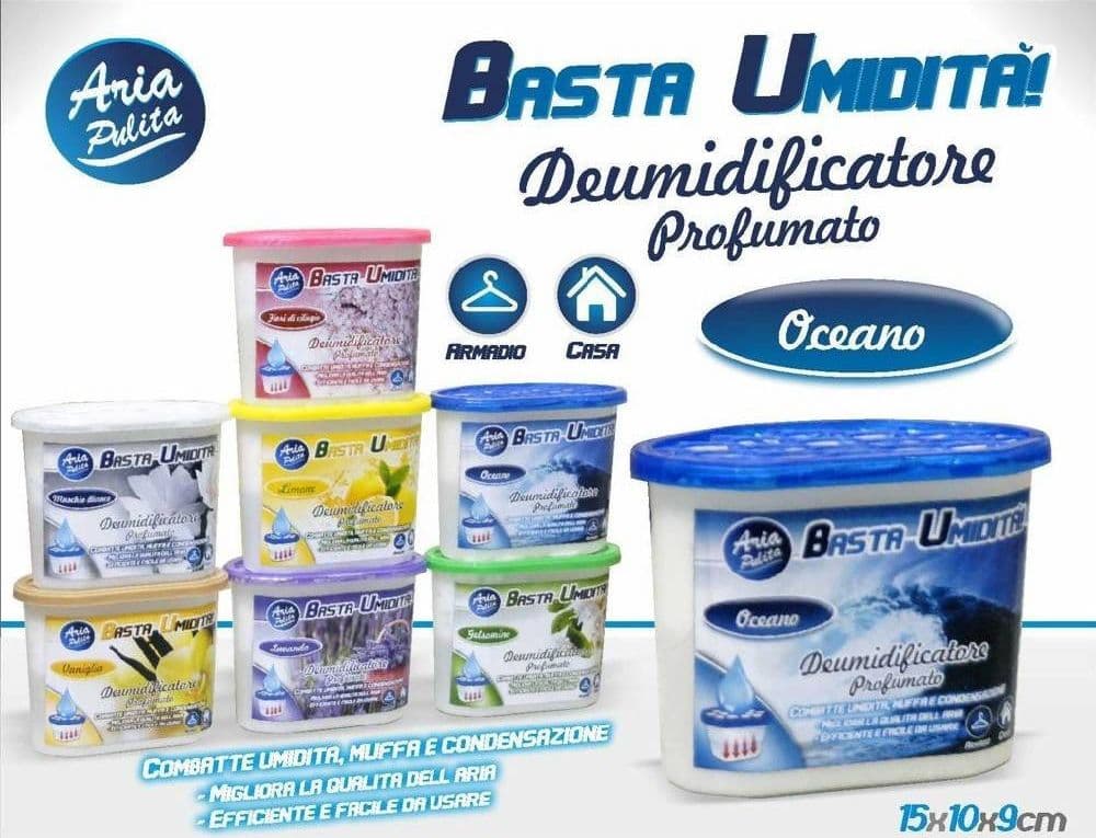 DEUMIDIFICATORE CON 220 GR. DI GRANULI DEUMIDIFICATORE ARIA FRAGRANZA OCEANO - 2