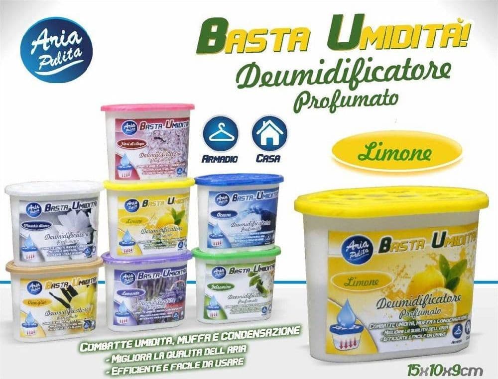 DEUMIDIFICATORE CON 220 GR. DI GRANULI DEUMIDIFICATORE ARIA FRAGRANZA LIMONE - 2