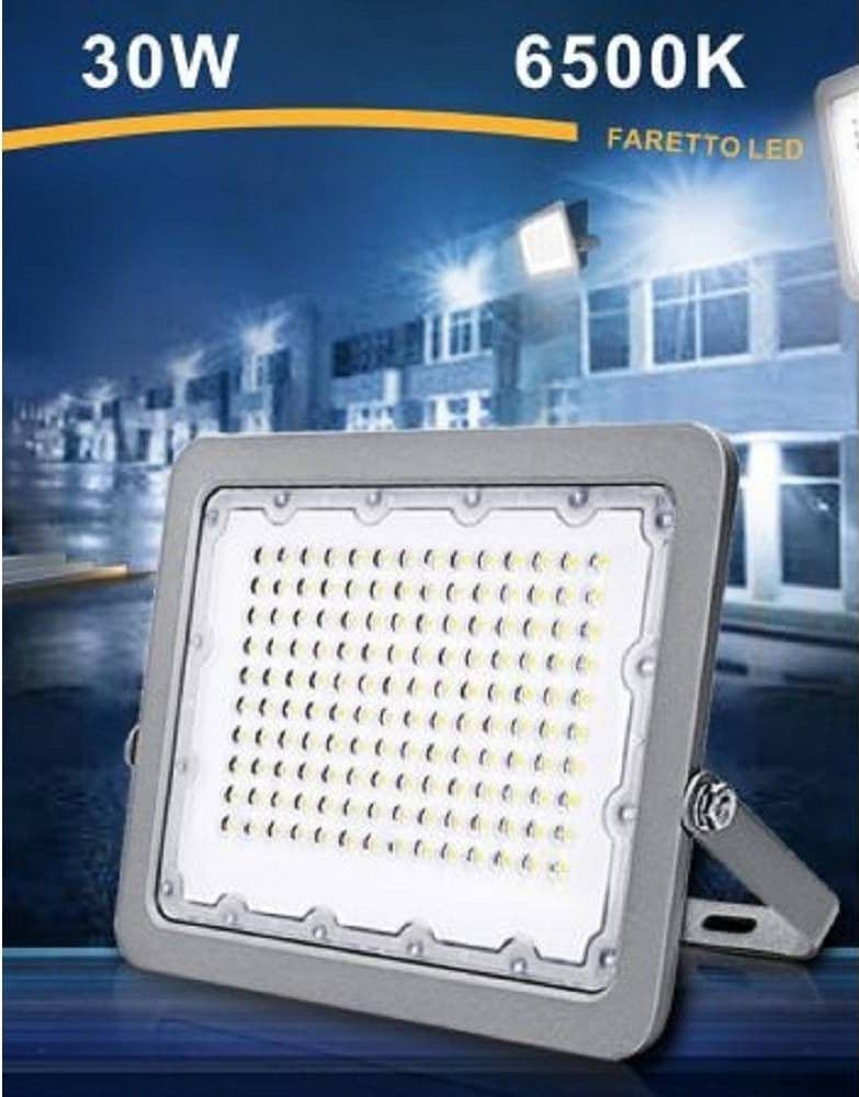 FARO LED PROIETTORE PER ESTERNO GRIGIO 30W IP65 LUCE 6500K 4000K 3000K FS30W - 3