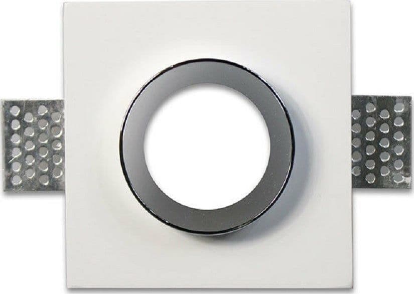 PORTAFARETTO INCASSO GESSO VERNICIABILE QUADRATO 10X10 CM SCOMPARSA GU10 GS-10 - 2