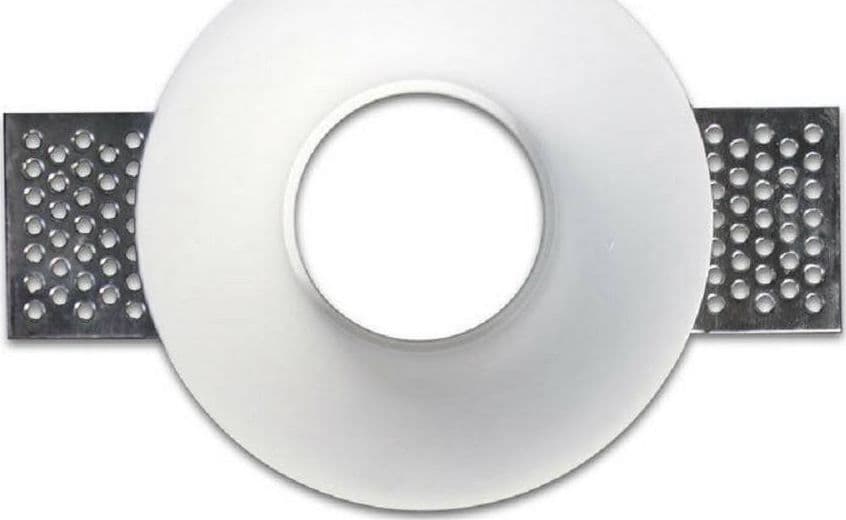PORTAFARETTO A INCASSO IN GESSO SCOMPARSA TONDO SUPPORTO FARETTO GU10 GS-13 - 2