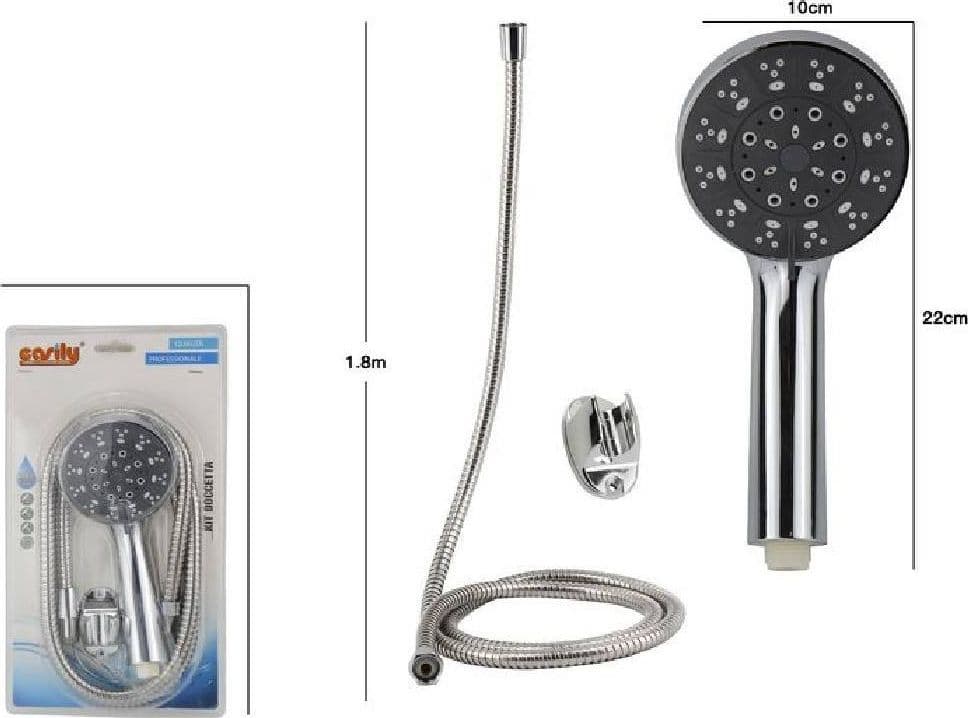 KIT BAGNO DOCCETTA DOCCINO SOFFIONE DOCCIA CON LACCIO 1,8 METRI STAFFA 69065 - 2
