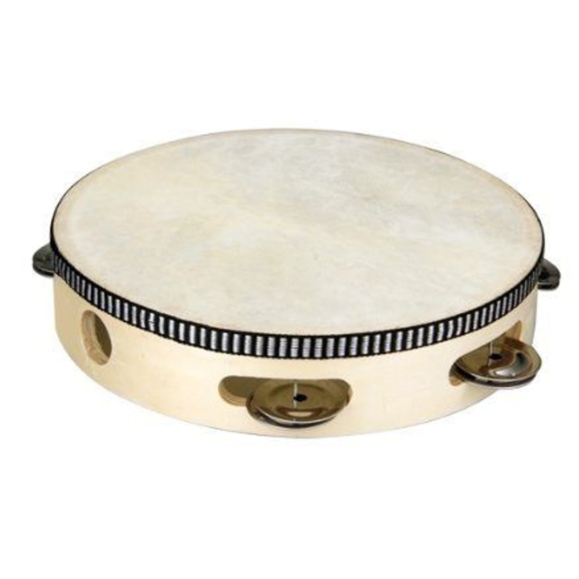 TAMBURELLO TAMBURO CON SONAGLI LEGGERO IN LEGNO E PELLE DIAMETRO 15CM CEMBALO