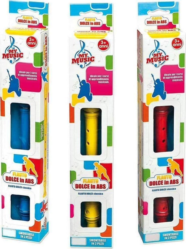 FLAUTO DOLCE IN ABS 3 COLORAZIONI DIVERSE CON SCATOLA PER BAMBINI 3+ ANNI - 2