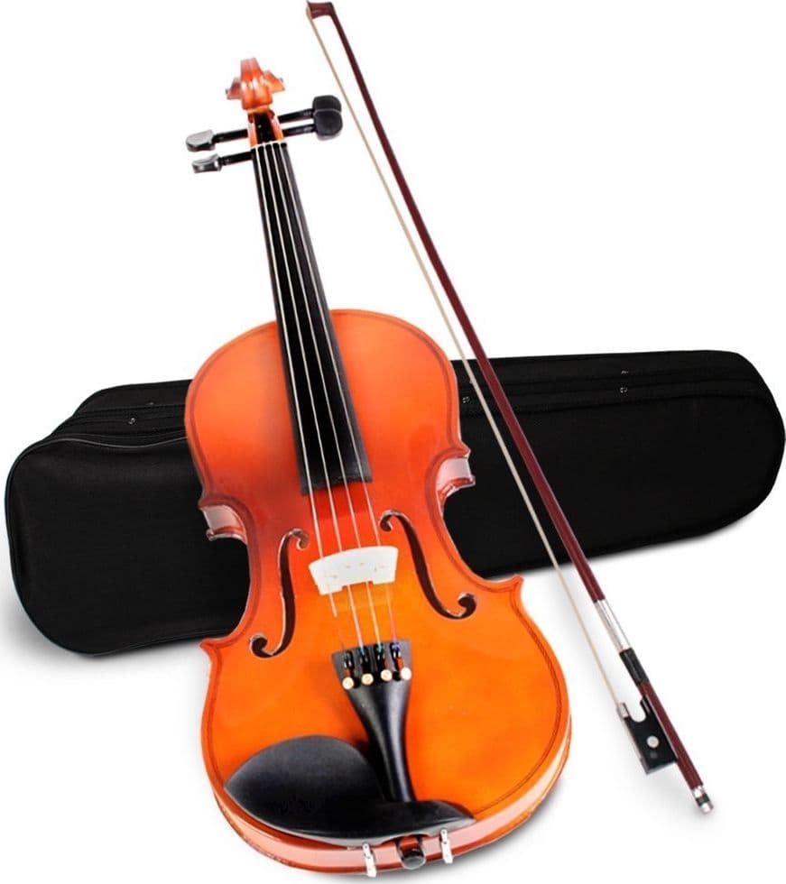 VIOLINO DA STUDIO 4/4 CON CUSTODIA RIGIDA ARCHETTO PECE PONTICELLO E CORDE