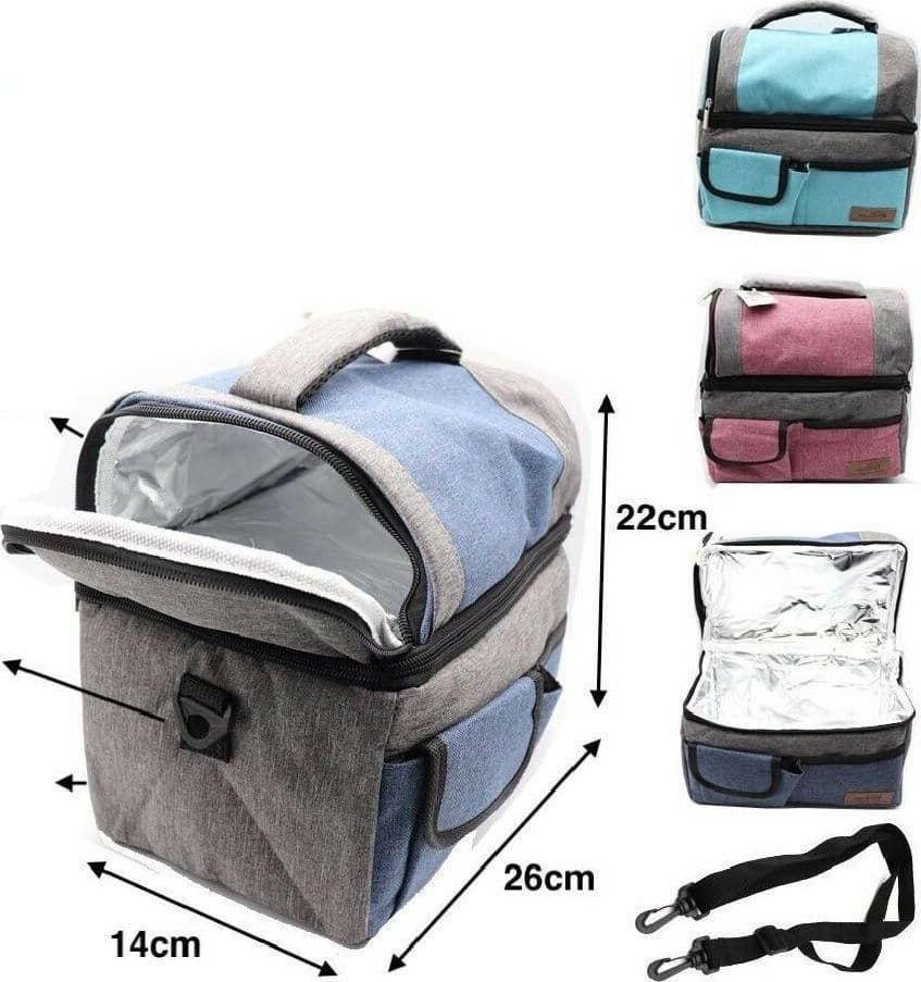 BORSA TERMICA 22X26X14CM FRIGO BORSETTA PORTA ALIMENTI PRANZO SPIAGGIA MARE