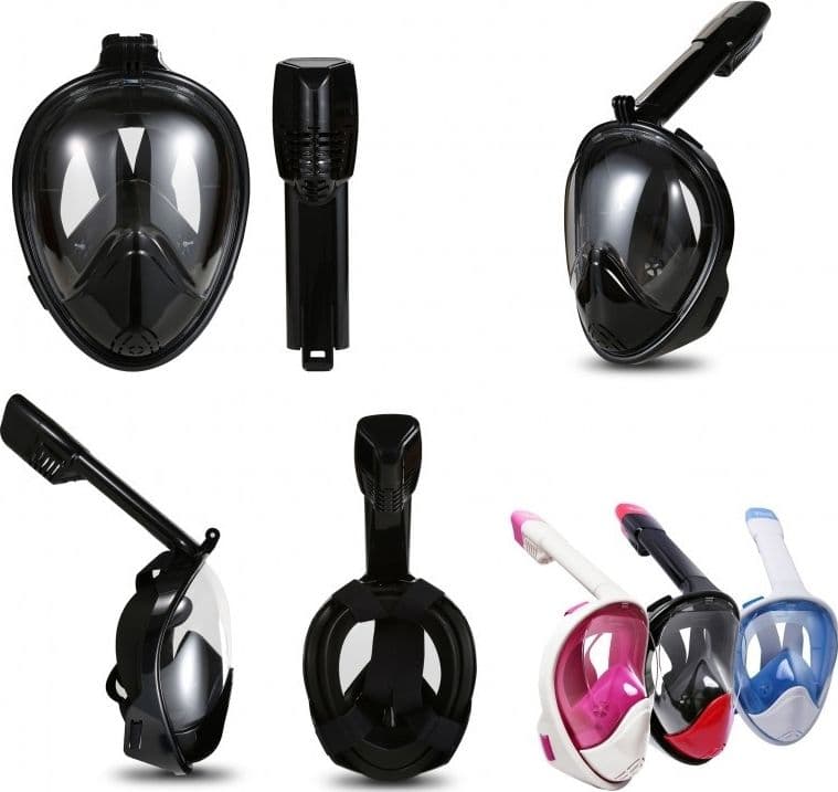 MASCHERA DA IMMERSIONE SUBACQUEA SNORKELING BOCCAGLIO FULL FACE CON VISIONE 180° - 8