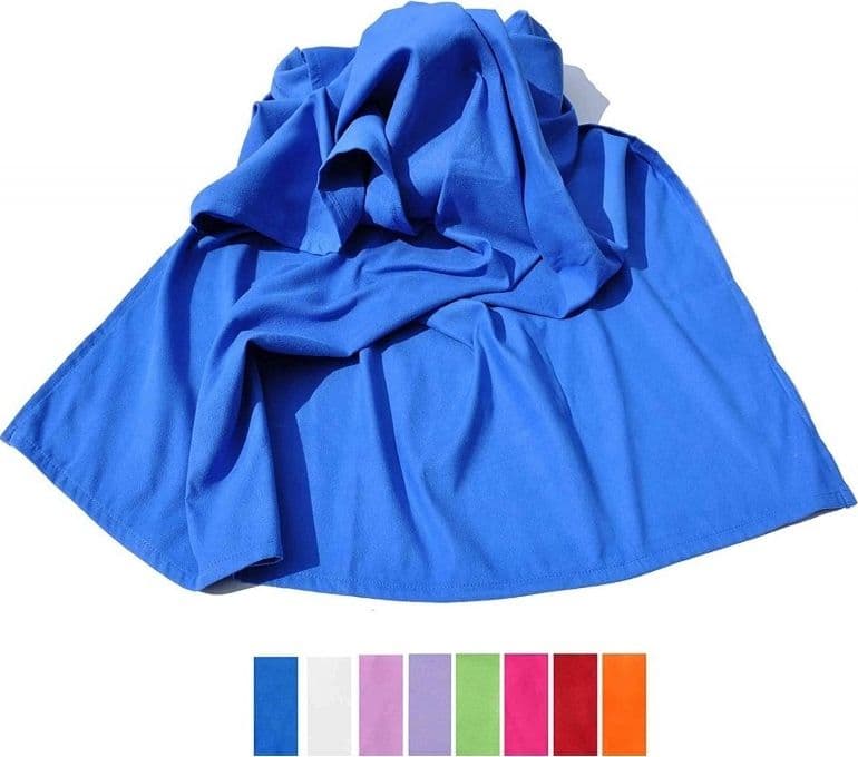 TELO MARE MICROFIBRA CON TASCHE VARI COLORI COPRILETTINO SDRAIO PISCINA SPIAGGIA - 2