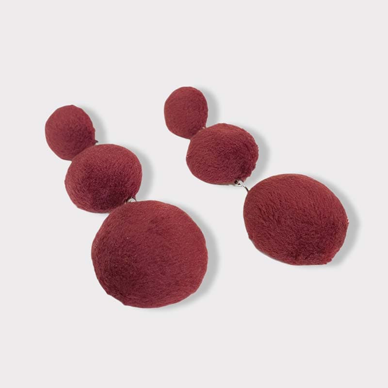 Orecchini boules tessuto - 4