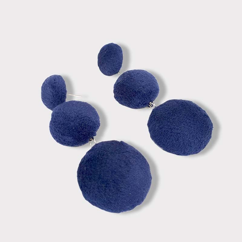 Orecchini boules tessuto - 5