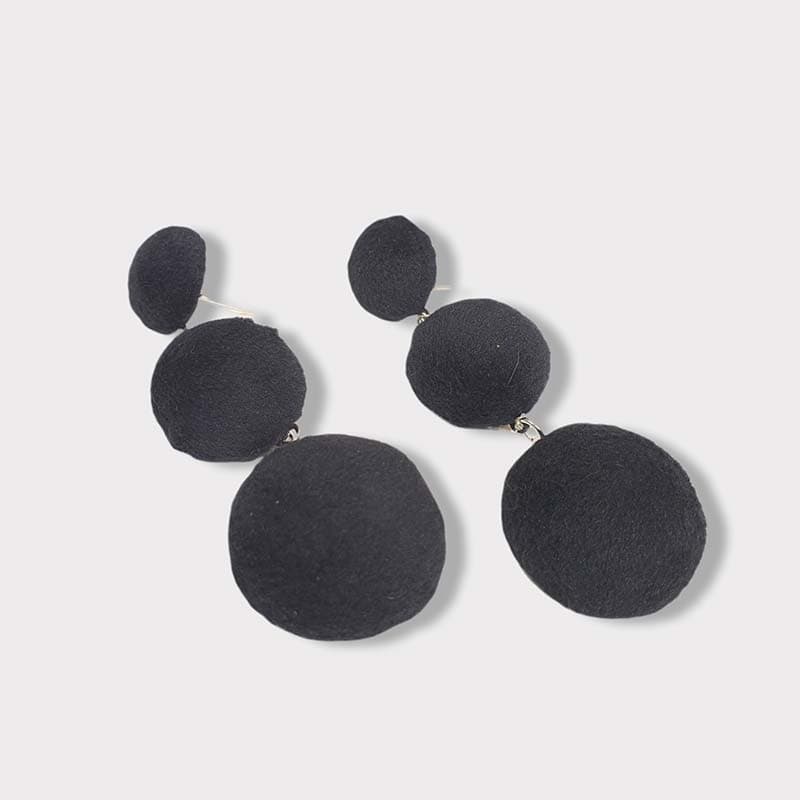 Orecchini boules tessuto - 3