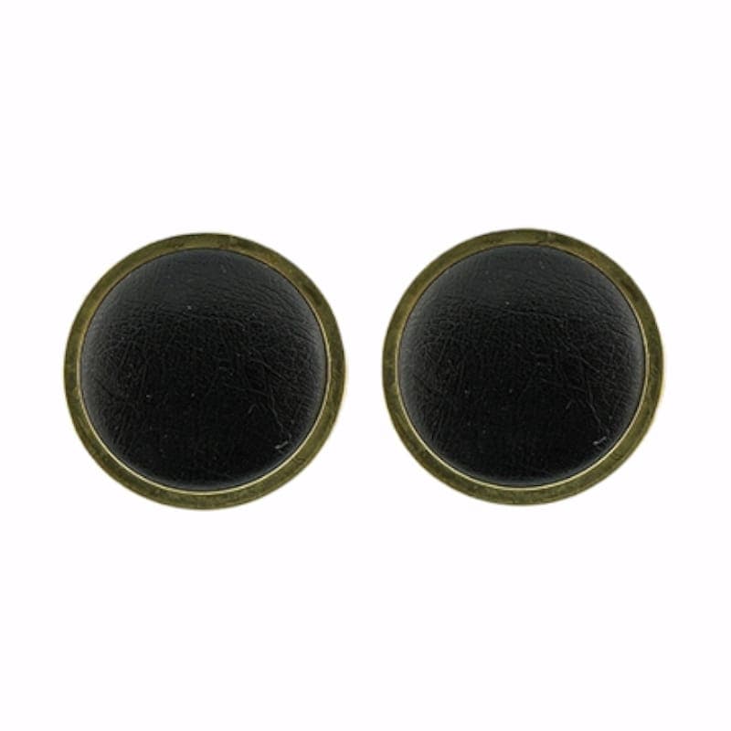 Orecchini bottone pelle - 8
