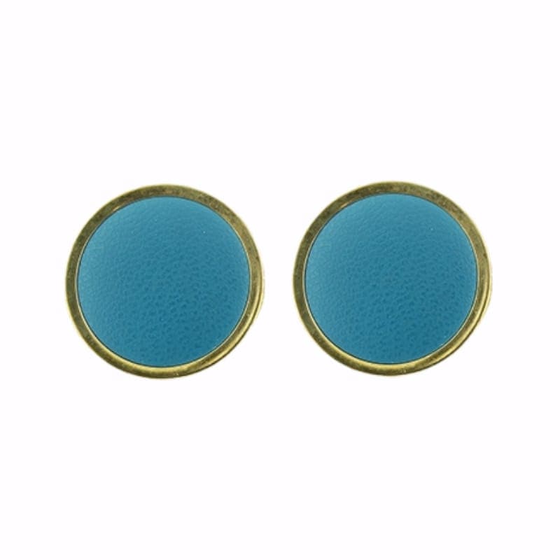 Orecchini bottone pelle - 9