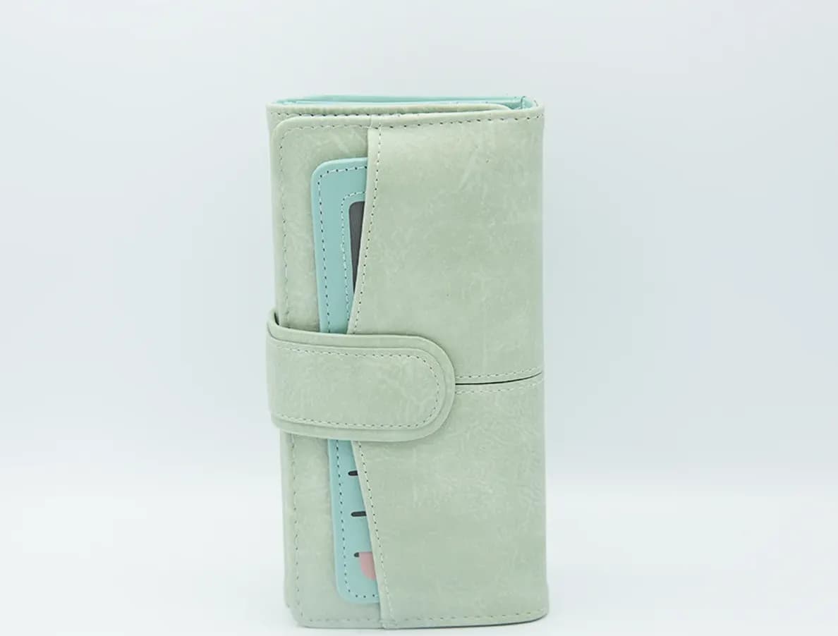Portafogli con portacarte – Verde menta – pelle