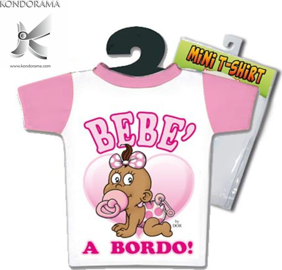4885-31 MINI T-SHIRT ROSA BIMBA  BEBÈ A BORDO