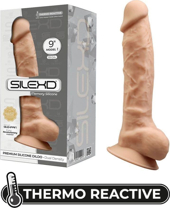 SilexD MODEL 1 - 9" FLESH 220178 FALLO REALISTICO PENE ARTIFICIALE IN SILICONE MEMORY TERMOREATTIVO CM 23