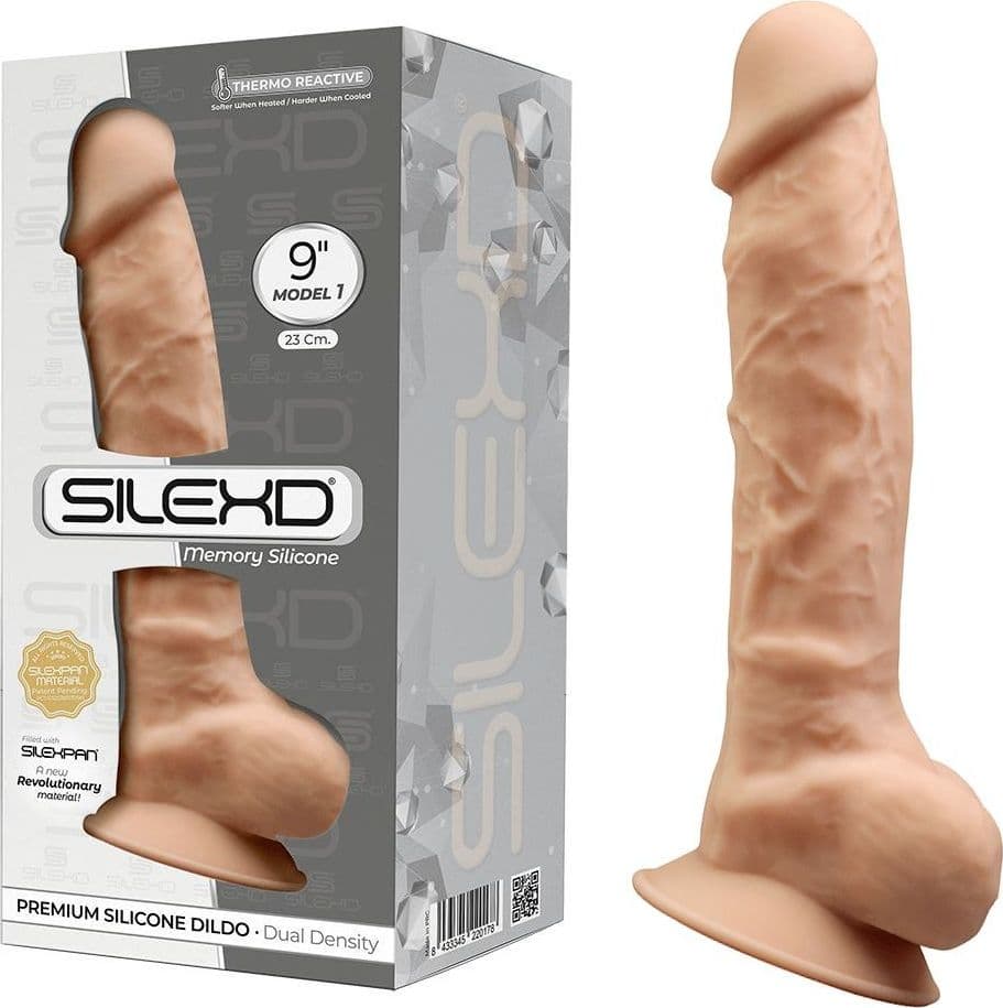 SilexD MODEL 1 - 9" FLESH 220178 FALLO REALISTICO PENE ARTIFICIALE IN SILICONE MEMORY TERMOREATTIVO CM 23 - 6