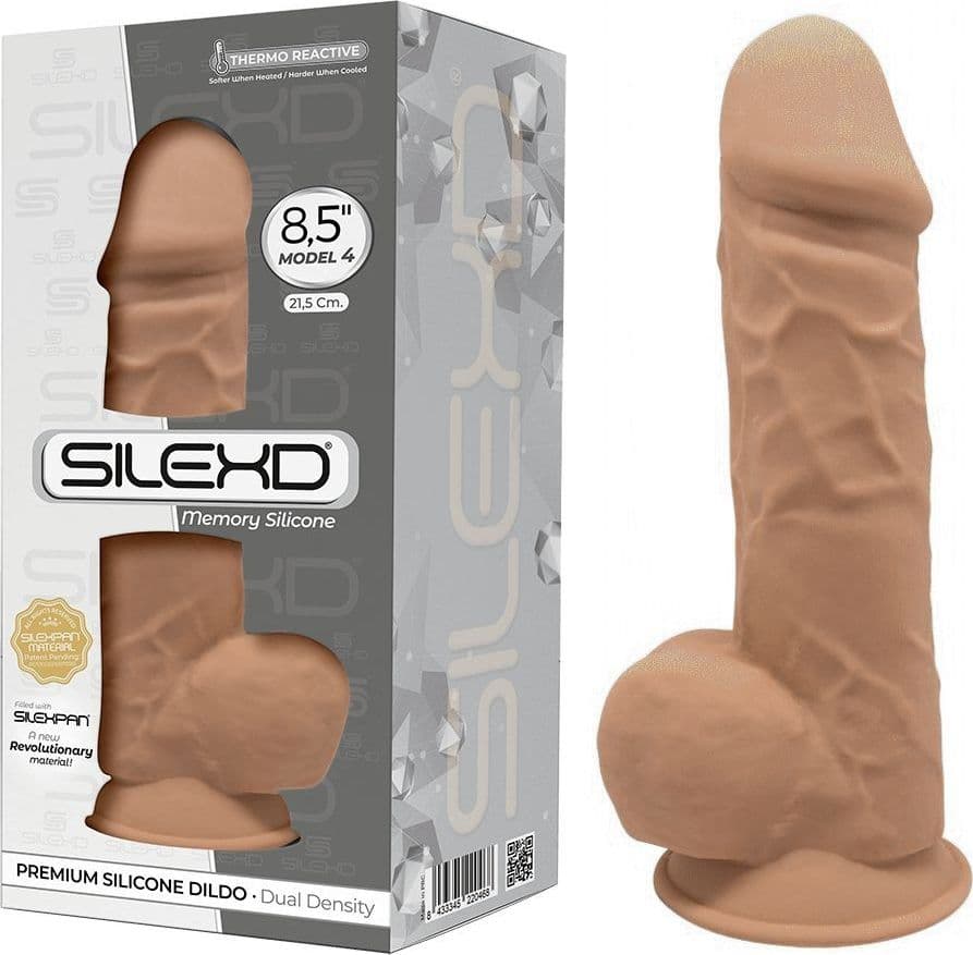SILEXD MODEL 4 - 8,5" CARAMEL 220468 FALLO REALISTICO PENE ARTIFICIALE IN SILICONE MEMORY TERMOREATTIVO CM 22 - 5