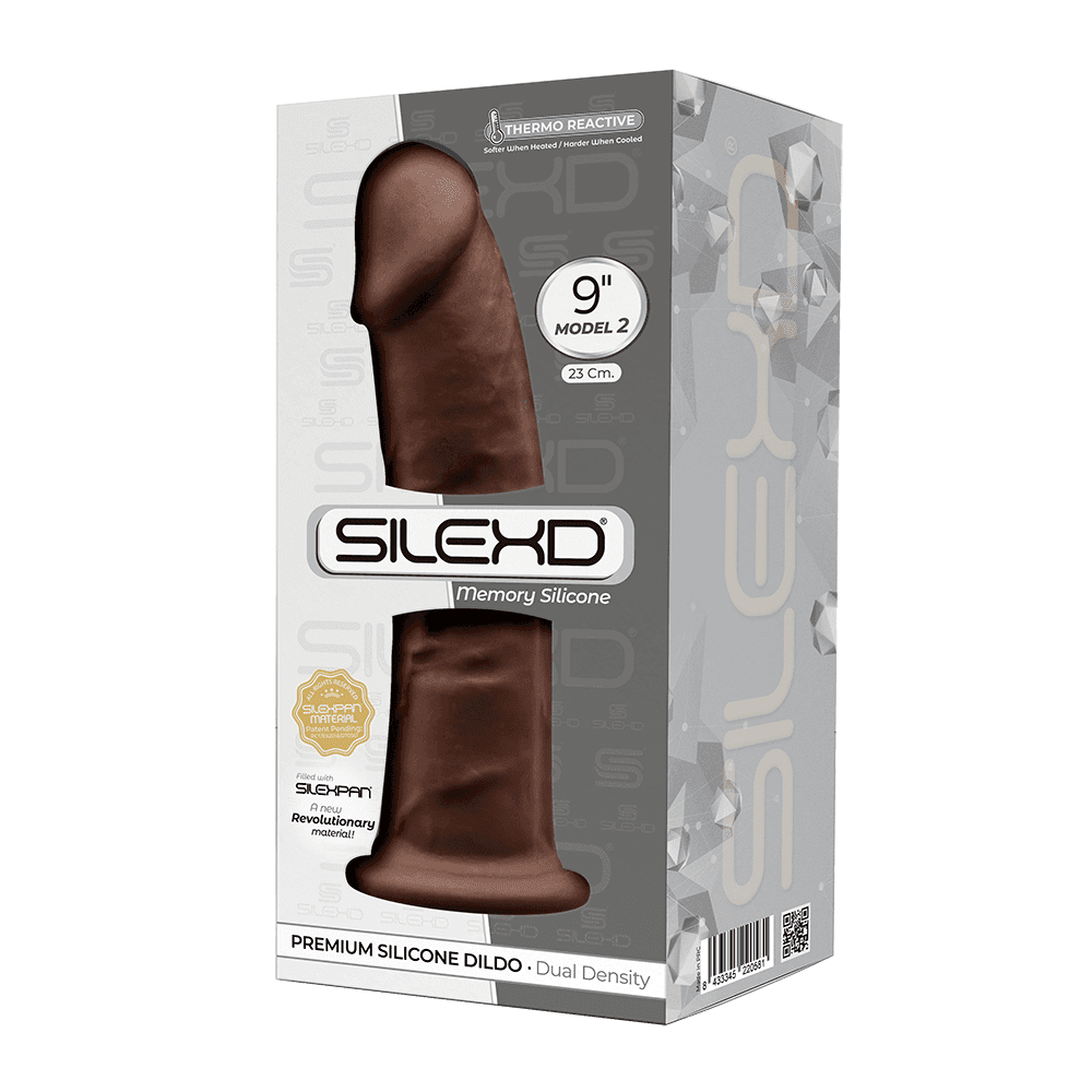 SilexD MODEL 2 - 9" BROWN 220581 FALLO REALISTICO PENE ARTIFICIALE IN SILICONE MEMORY TERMOREATTIVO CM 23 - 3