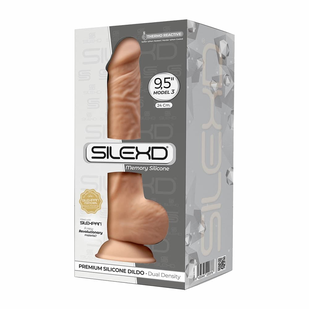 SilexD MODEL 3 - 9,5" FLESH 220376 FALLO REALISTICO PENE ARTIFICIALE IN SILICONE MEMORY TERMOREATTIVO CM 24 - 2