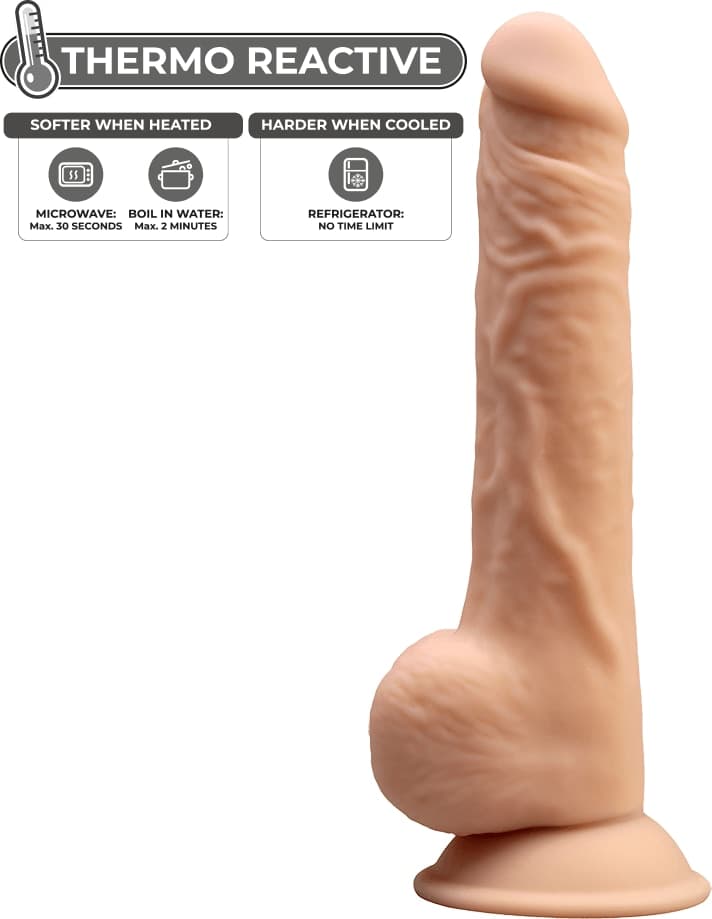 SilexD MODEL 3 - 9,5" FLESH 220376 FALLO REALISTICO PENE ARTIFICIALE IN SILICONE MEMORY TERMOREATTIVO CM 24 - 3