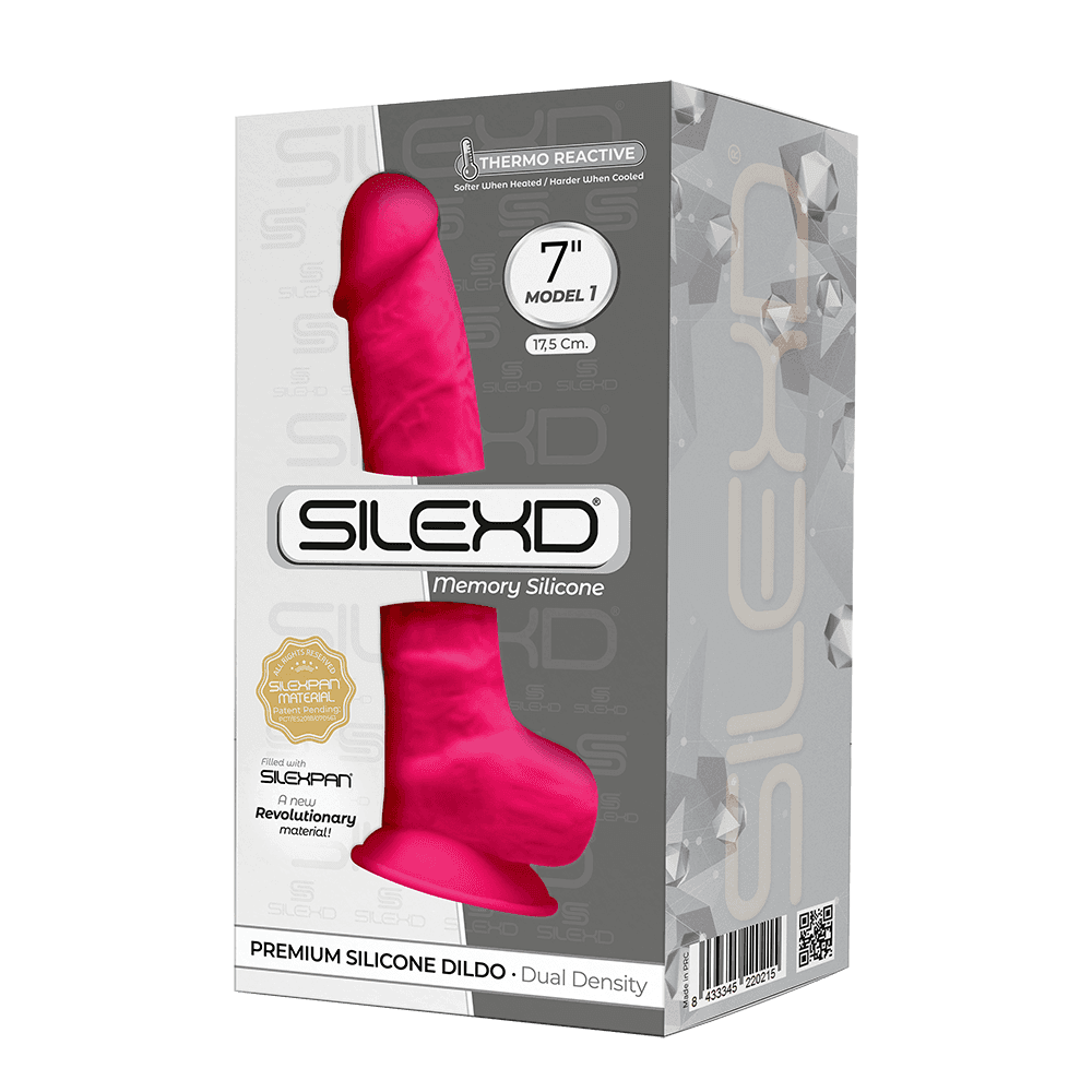 SilexD MODEL 1 - 7" PINK 220215 FALLO REALISTICO PENE ARTIFICIALE IN SILICONE MEMORY TERMOREATTIVO CM 18 - 2