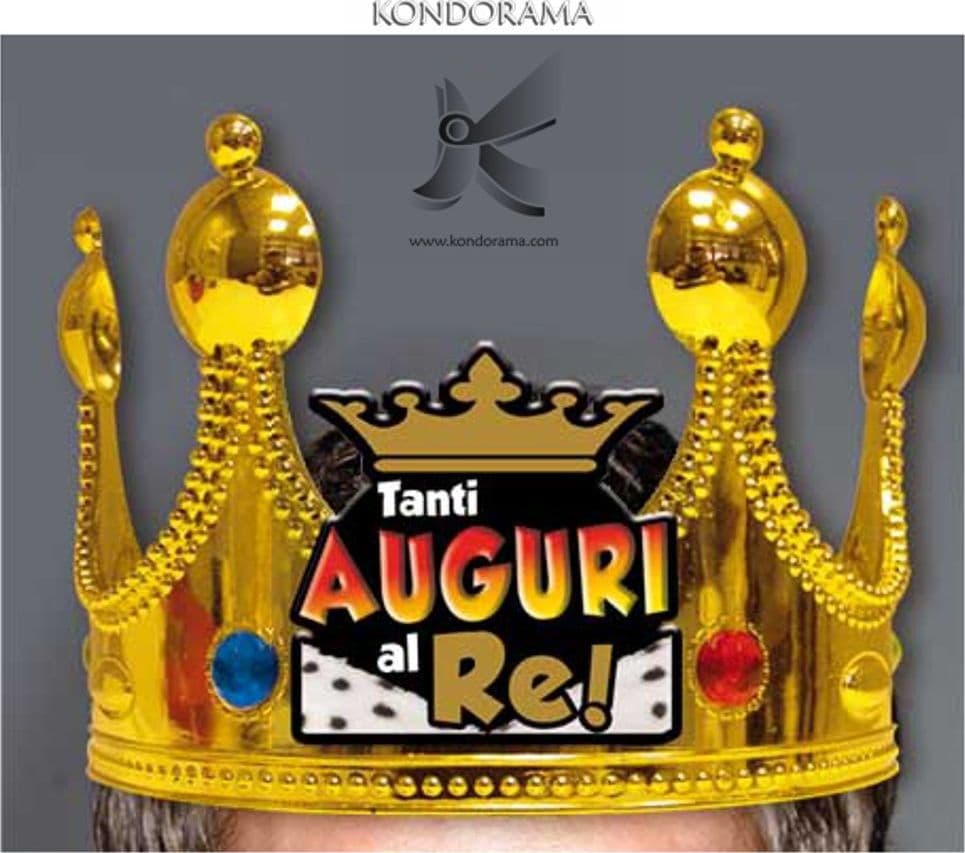 2730-10 CORONA REALE "AUGURI AL RE" CON APPLICAZIONE RESINATA