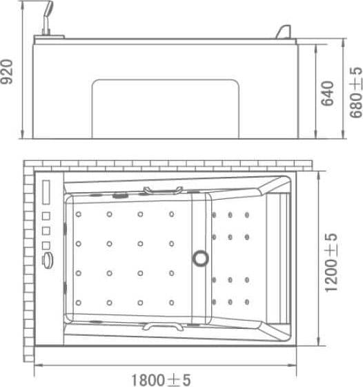 Vasca Idromassaggio Centro Stanza / Angolare / Incasso 180x120 - 9